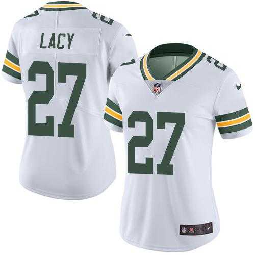 Women's Nike Green Bay Packers #27 Eddie Lacy White Stitched NFL Limited Rush Jersey