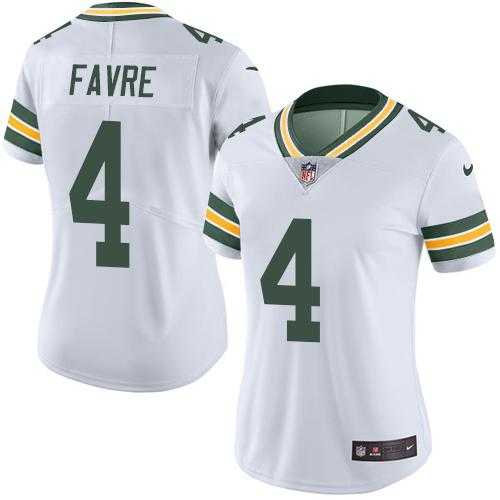 Women's Nike Green Bay Packers #4 Brett Favre White Stitched NFL Limited Rush Jersey