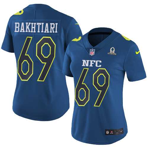 Women's Nike Green Bay Packers #69 David Bakhtiari Navy Stitched NFL Limited NFC 2017 Pro Bowl Jersey