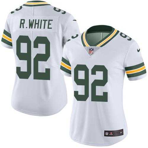 Women's Nike Green Bay Packers #92 Reggie White White Stitched NFL Limited Rush Jersey