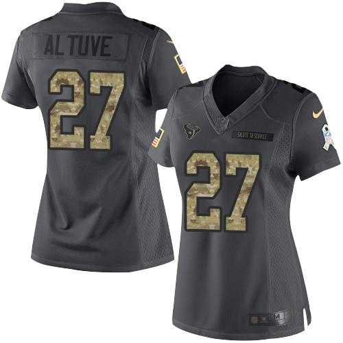 Women's Nike Houston Texans #27 Jose Altuve Anthracite Stitched NFL Limited 2016 Salute to Service Jersey