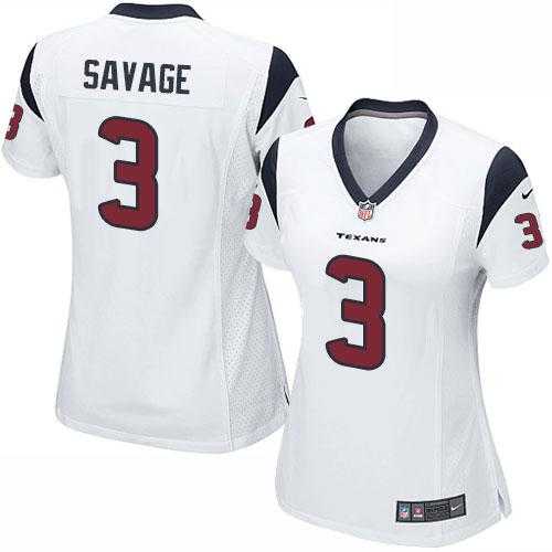 Women's Nike Houston Texans #3 Tom Savage White Stitched NFL Elite Jersey