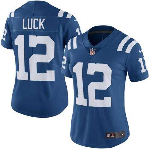Women's Nike Indianapolis Colts #12 Andrew Luck Royal Blue Stitched NFL Limited Rush Jersey