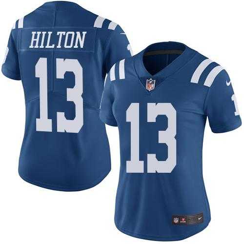 Women's Nike Indianapolis Colts #13 T.Y. Hilton Royal Blue Stitched NFL Limited Rush Jersey