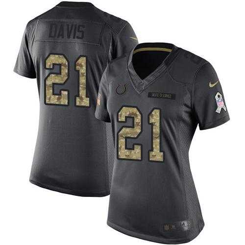 Women's Nike Indianapolis Colts #21 Vontae Davis Anthracite Stitched NFL Limited 2016 Salute to Service Jersey