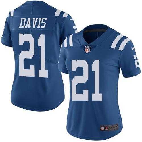 Women's Nike Indianapolis Colts #21 Vontae Davis Royal Blue Stitched NFL Limited Rush Jersey