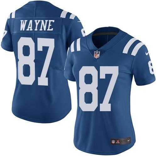Women's Nike Indianapolis Colts #87 Reggie Wayne Royal Blue Stitched NFL Limited Rush Jersey