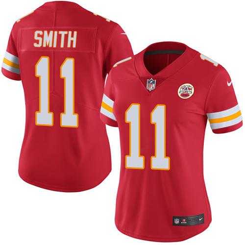 Women's Nike Kansas City Chiefs #11 Alex Smith Red Stitched NFL Limited Rush Jersey