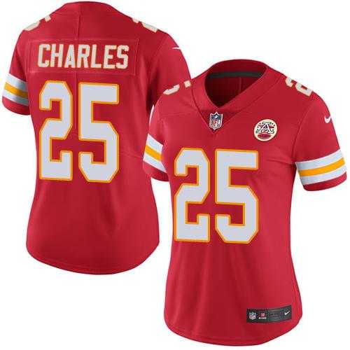 Women's Nike Kansas City Chiefs #25 Jamaal Charles Red Stitched NFL Limited Rush Jersey