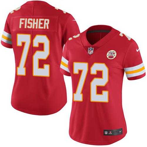 Women's Nike Kansas City Chiefs #72 Eric Fisher Red Stitched NFL Limited Rush Jersey