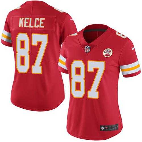 Women's Nike Kansas City Chiefs #87 Travis Kelce Red Stitched NFL Limited Rush Jersey