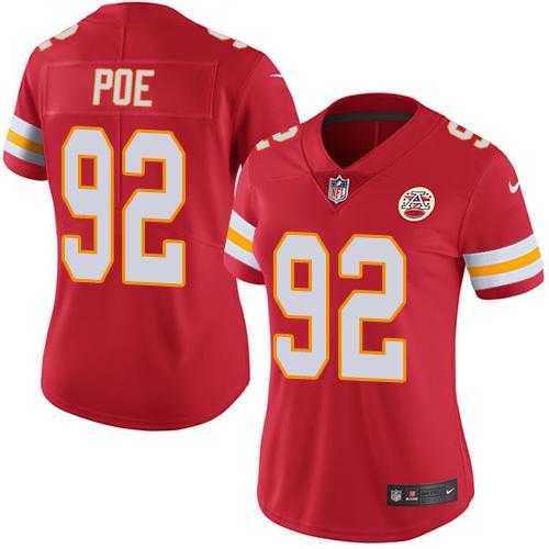 Women's Nike Kansas City Chiefs #92 Dontari Poe Red Stitched NFL Limited Rush Jersey