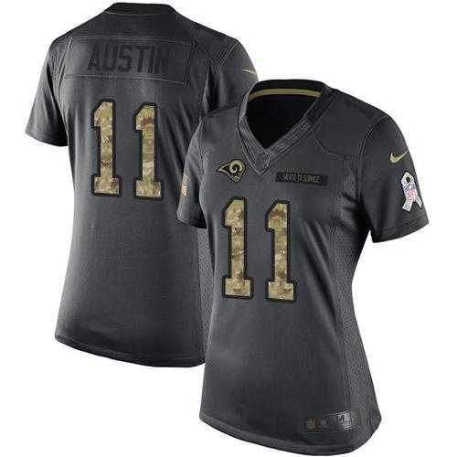 Women's Nike Los Angeles Rams #11 Tavon Austin Anthracite Stitched NFL Limited 2016 Salute to Service Jersey