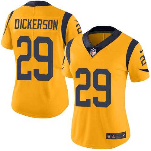 Women's Nike Los Angeles Rams #29 Eric Dickerson Gold Stitched NFL Limited Rush Jersey