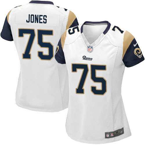 Women's Nike Los Angeles Rams #75 Deacon Jones Limited White NFL Jersey