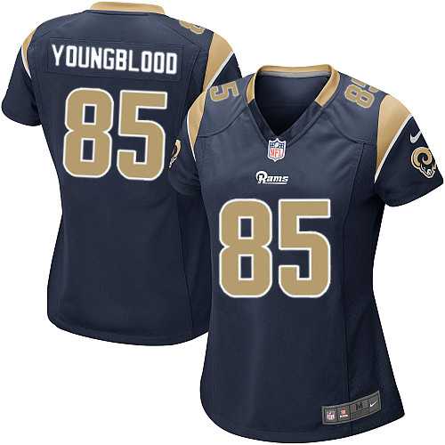 Women's Nike Los Angeles Rams #85 Jack Youngblood Game Navy Blue Team Color NFL Jersey