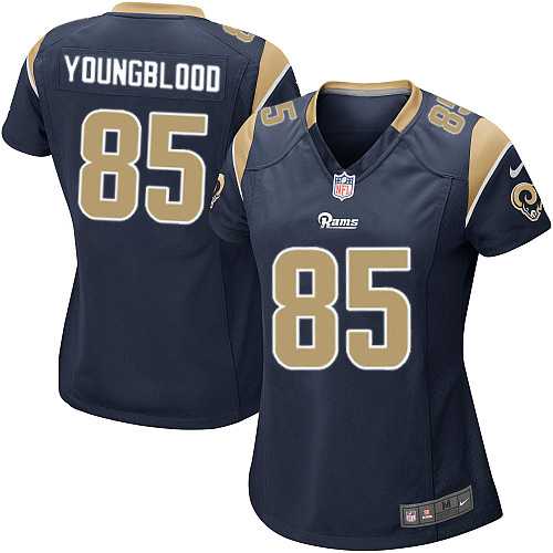 Women's Nike Los Angeles Rams #85 Jack Youngblood Game Navy Blue Team Color NFL Jersey