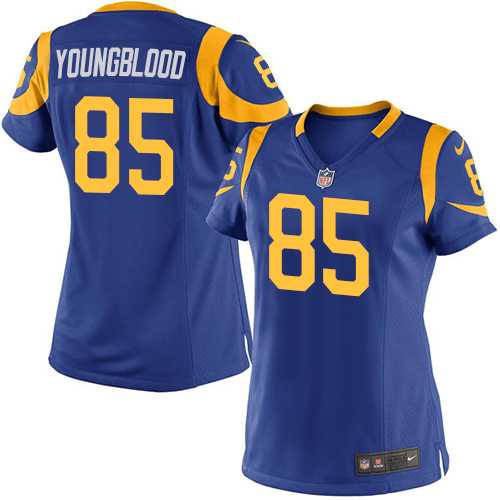 Women's Nike Los Angeles Rams #85 Jack Youngblood Game Royal Blue Alternate NFL Jersey