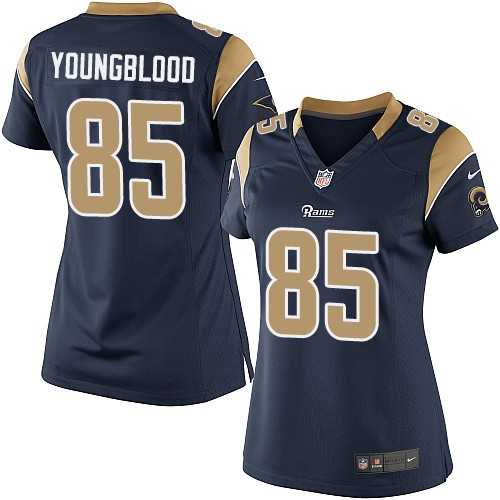 Women's Nike Los Angeles Rams #85 Jack Youngblood Limited Navy Blue Team Color NFL Jersey