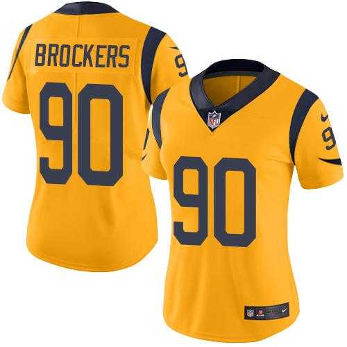 Women's Nike Los Angeles Rams #90 Michael Brockers Gold Stitched NFL Limited Rush Jersey