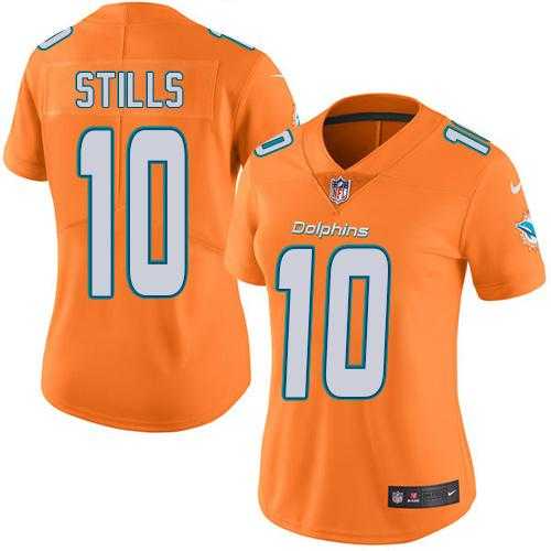 Women's Nike Miami Dolphins #10 Kenny Stills Orange Stitched NFL Limited Rush Jersey