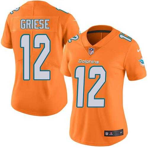 Women's Nike Miami Dolphins #12 Bob Griese Orange Stitched NFL Limited Rush Jersey