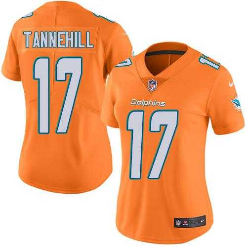 Women's Nike Miami Dolphins #17 Ryan Tannehill Orange Stitched NFL Limited Rush Jersey