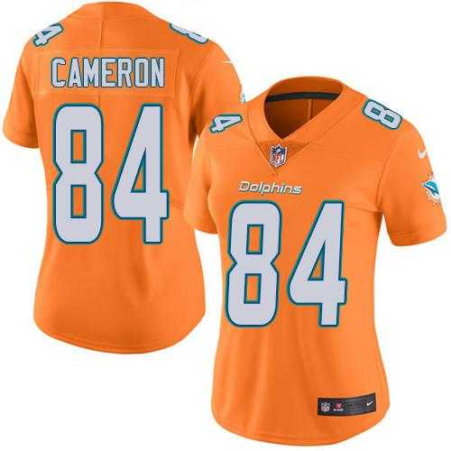 Women's Nike Miami Dolphins #84 Jordan Cameron Orange Stitched NFL Limited Rush Jersey