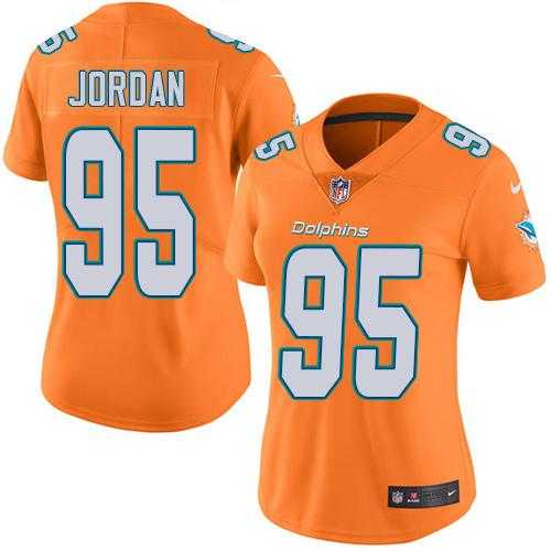 Women's Nike Miami Dolphins #95 Dion Jordan Orange Stitched NFL Limited Rush Jersey