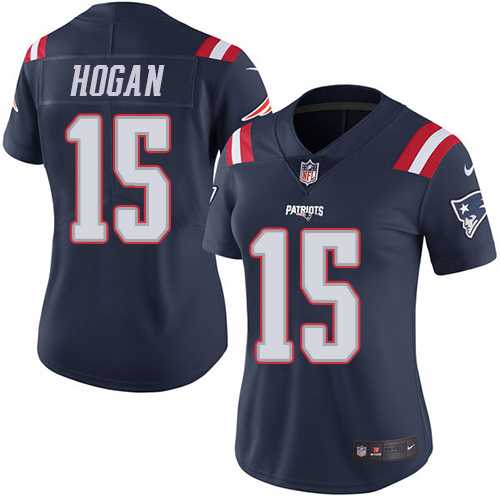 Women's Nike New England Patriots #15 Chris Hogan Navy Blue Stitched NFL Limited Rush Jersey