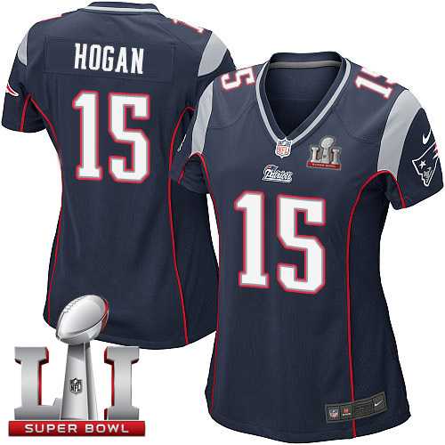 Women's Nike New England Patriots #15 Chris Hogan Navy Blue Team Color Super Bowl LI 51 Stitched NFL New Elite Jersey