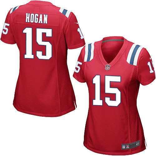 Women's Nike New England Patriots #15 Chris Hogan Red Alternate Stitched NFL Game Jersey