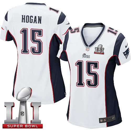 Women's Nike New England Patriots #15 Chris Hogan White Super Bowl LI 51 Stitched NFL New Elite Jersey