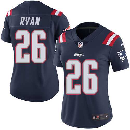 Women's Nike New England Patriots #26 Logan Ryan Navy Blue Stitched NFL Limited Rush Jersey