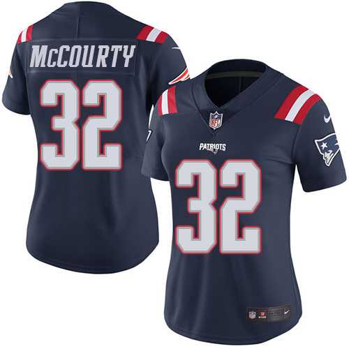 Women's Nike New England Patriots #32 Devin McCourty Navy Blue Stitched NFL Limited Rush Jersey