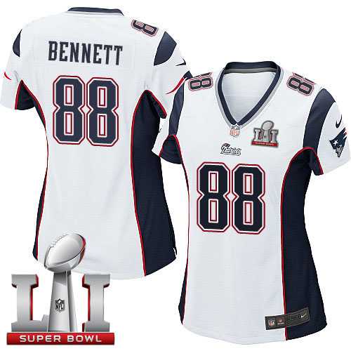 Women's Nike New England Patriots #88 Martellus Bennett White Super Bowl LI 51 Stitched NFL New Elite Jersey