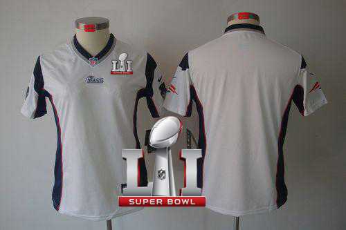 Women's Nike New England Patriots Blank White Super Bowl LI 51 Stitched NFL Limited Jersey
