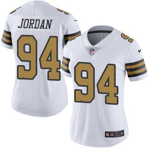 Women's Nike New Orleans Saints #94 Cameron Jordan White Stitched NFL Limited Rush Jersey