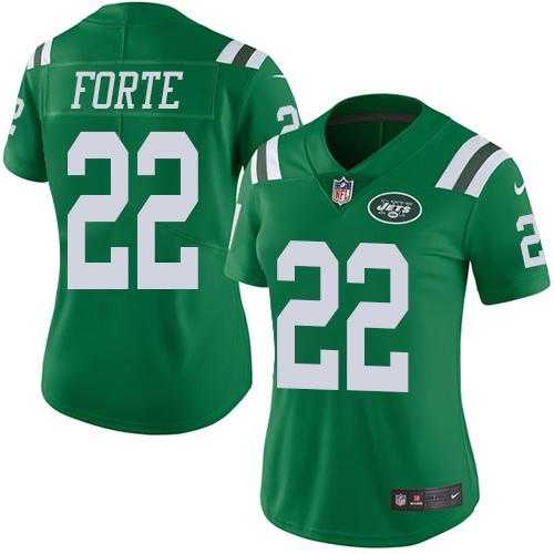 Women's Nike New York Jets #22 Matt Forte Green Stitched NFL Limited Rush Jersey