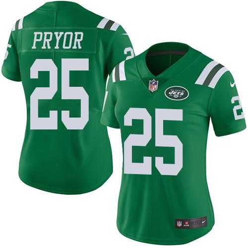 Women's Nike New York Jets #25 Calvin Pryor Green Stitched NFL Limited Rush Jersey