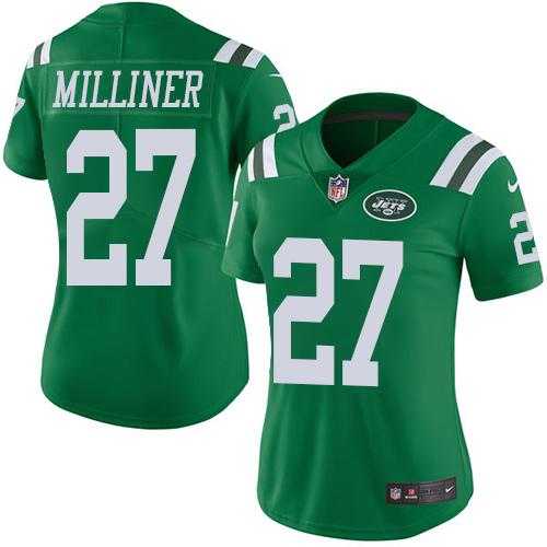 Women's Nike New York Jets #27 Dee Milliner Green Stitched NFL Limited Rush Jersey