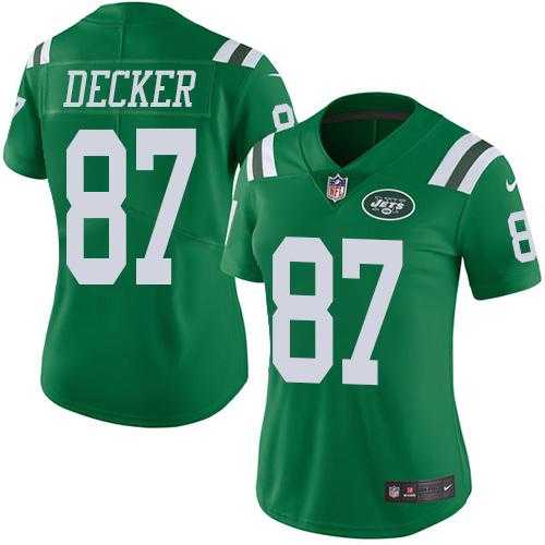 Women's Nike New York Jets #87 Eric Decker Green Stitched NFL Limited Rush Jersey