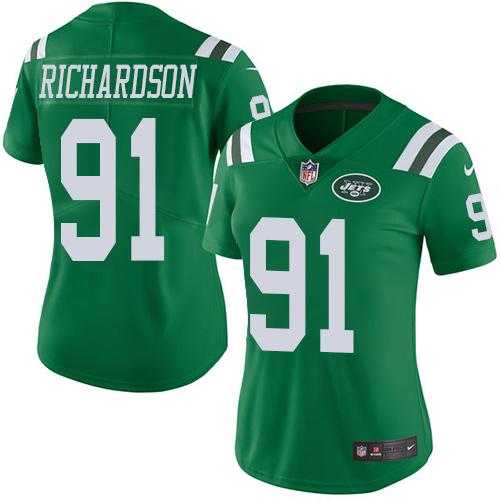 Women's Nike New York Jets #91 Sheldon Richardson Green Stitched NFL Limited Rush Jersey