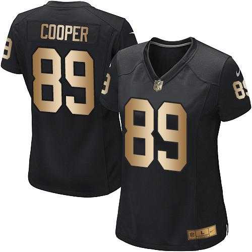 Women's Nike Oakland Raiders #89 Amari Cooper Black Team Color Stitched NFL Elite Gold Jersey