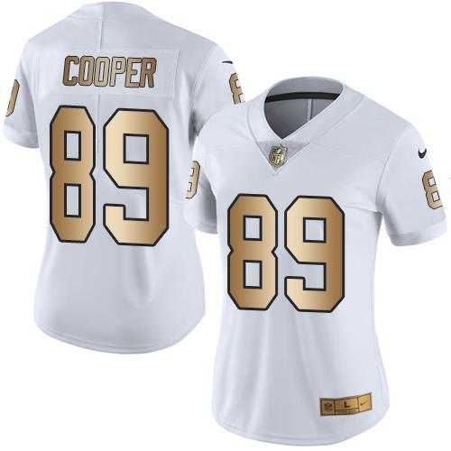 Women's Nike Oakland Raiders #89 Amari Cooper White Stitched NFL Limited Gold Rush Jersey
