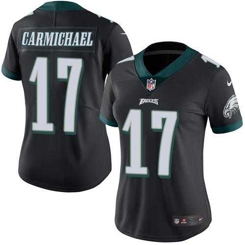 Women's Nike Philadelphia Eagles #17 Harold Carmichael Black Stitched NFL Limited Rush Jersey