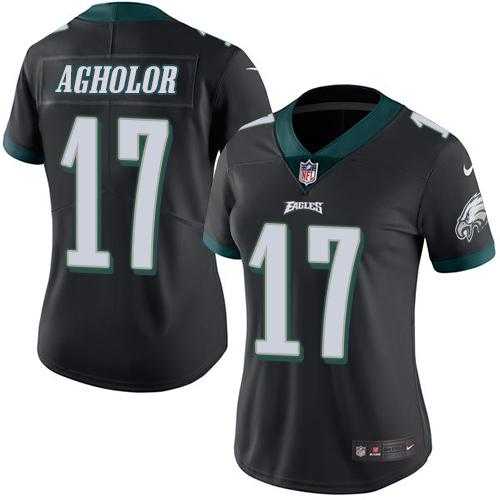 Women's Nike Philadelphia Eagles #17 Nelson Agholor Black Stitched NFL Limited Rush Jersey