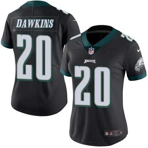 Women's Nike Philadelphia Eagles #20 Brian Dawkins Black Stitched NFL Limited Rush Jersey