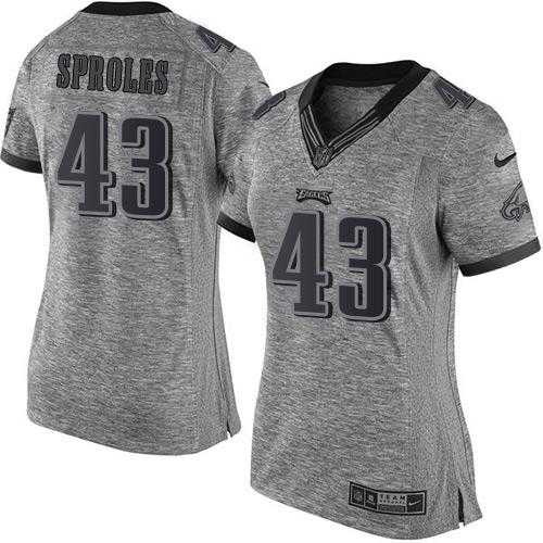 Women's Nike Philadelphia Eagles #43 Darren Sproles Gray Stitched NFL Limited Gridiron Gray Jersey
