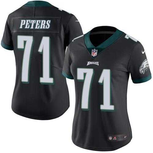 Women's Nike Philadelphia Eagles #71 Jason Peters Black Stitched NFL Limited Rush Jersey